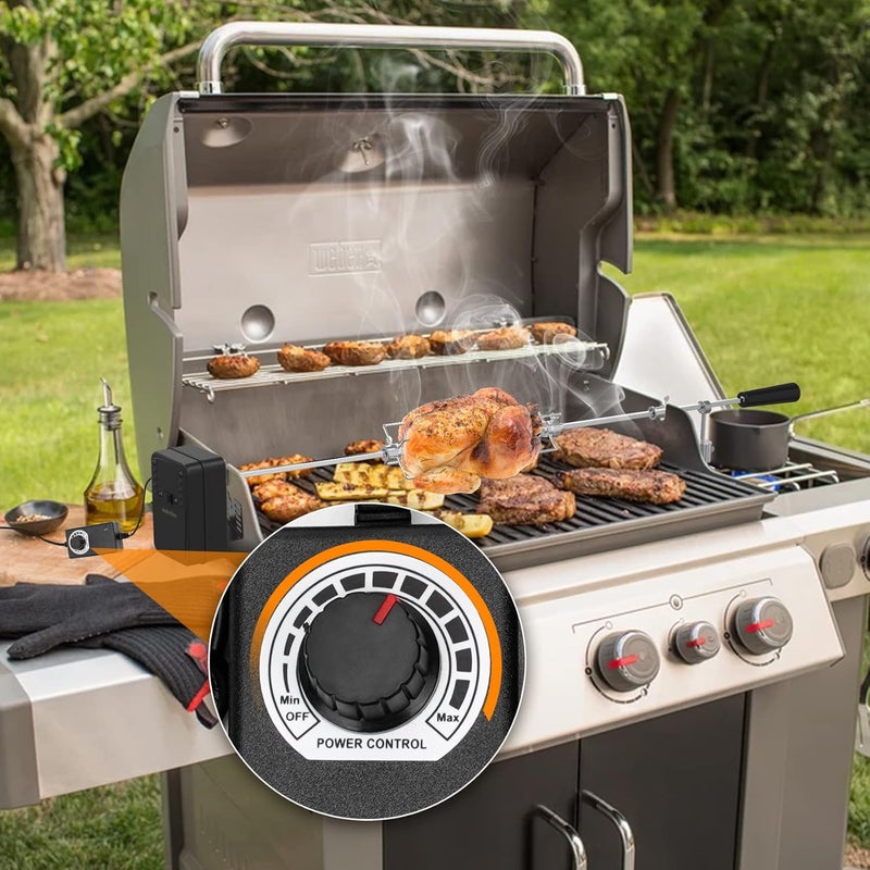 Onlyfire Chef محرك الشواء العالمي من أوني فاير، محرك دوار كهربائي قابل للتعديل مع قابس USB وموصل سلك طويل، محرك دوار يعمل بالبطارية بدون سلك للشواء، 110 فولت و 3.5 واط - Image 4